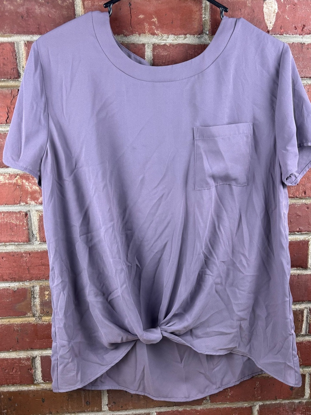 Pink Rose Faux Tie Front Top Sz XL